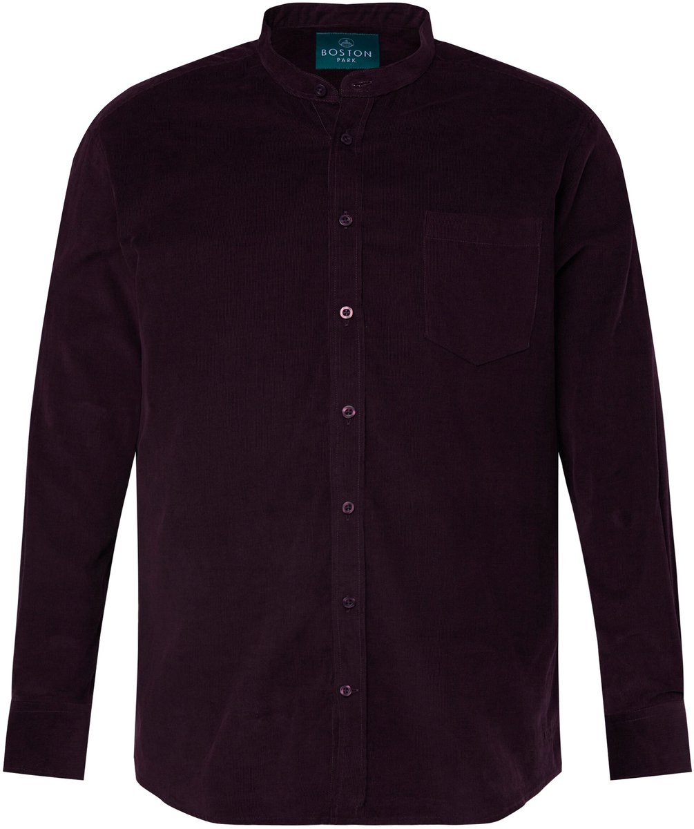 Boston Park - Heren - Corduroy overhemd lange mouwen opstaande kraag - Donker violet - Maat 4XL