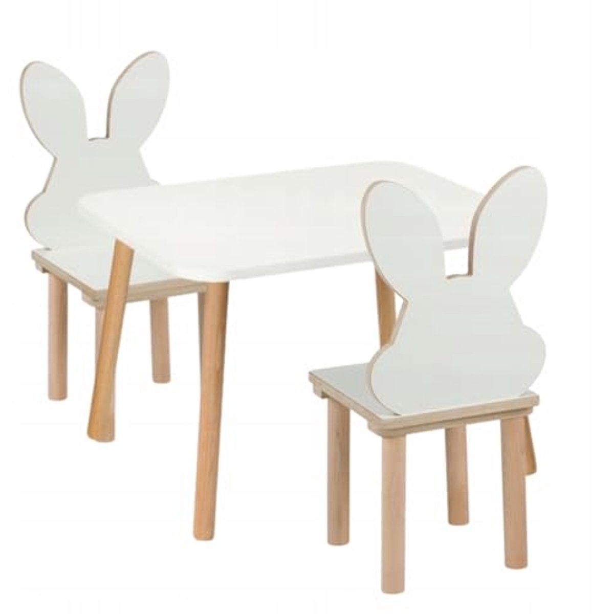 Houten Kindertafel met 2 Stoelen - Ideaal voor Spelen en Leren - 50 x 70 cm