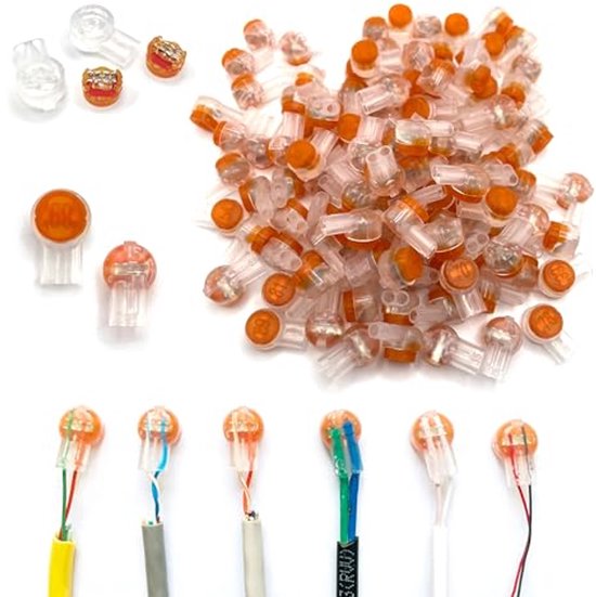 100ST Connecteurs de Connexion Remplis de Gel Étanche à l'Eau pour Câbles Réseau