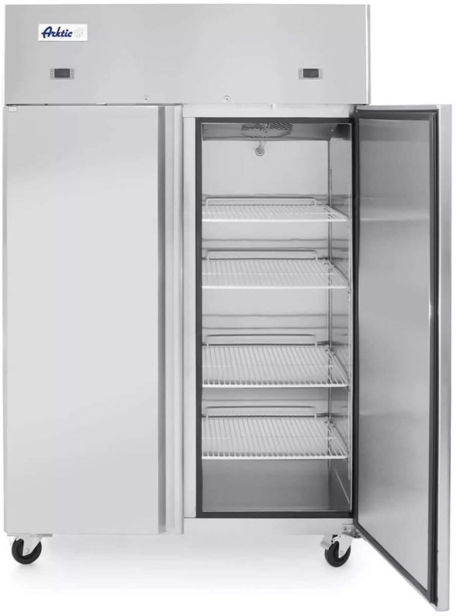 Hendi Arktic Koel-vrieskast RVS met 301 l koelen en 301 l vriezen netto Wit