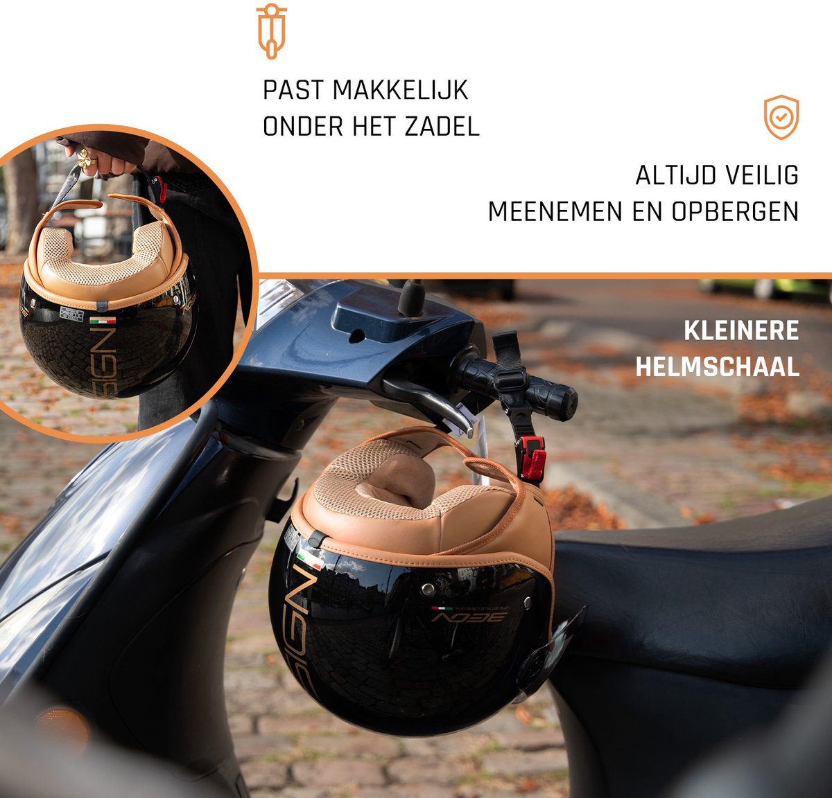 BEON Design Luxe Scooterhelm - Zwart - L - Jethelm met Vizier - Motorhelm - Geschikt voor Vespa, Scooter, Brommer, Motor en Snorfiets – foto 8