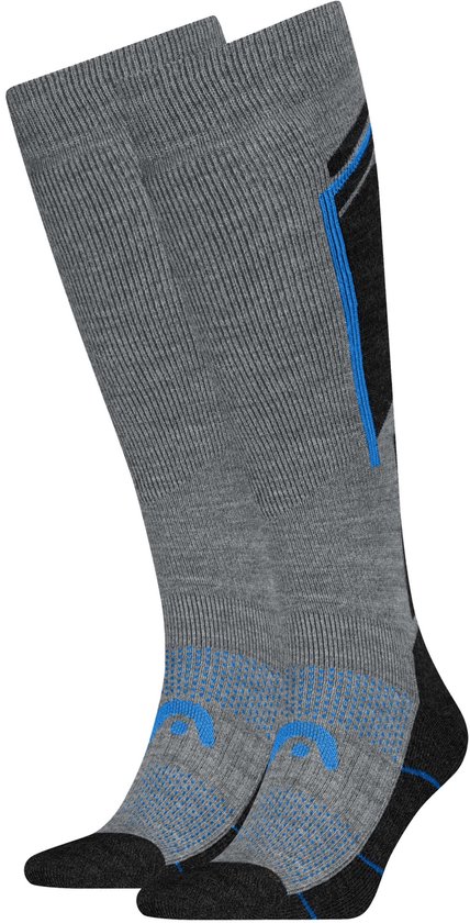 HEAD Skisokken Kneehigh 2-pack Mid Grey / Strong Blue-43/46