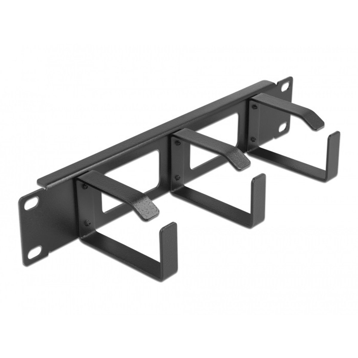 Image of 10 ″ kabelbeheerrouteringspaneel met 2 openingen en 3 haken 1U zwart