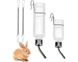 Allecto plus - Automatische Drinkfles voor Kleine Dieren, Hangende Waterfles voor Konijnen, Hamsters en Chinchilla's - 2 Stuks
