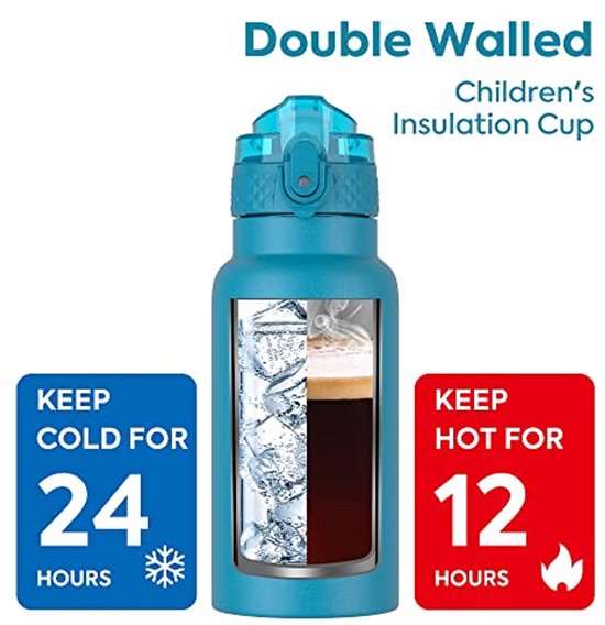 OLDLEY 500ml/17oz Kinderen roestvrij staal geïsoleerde waterfles met