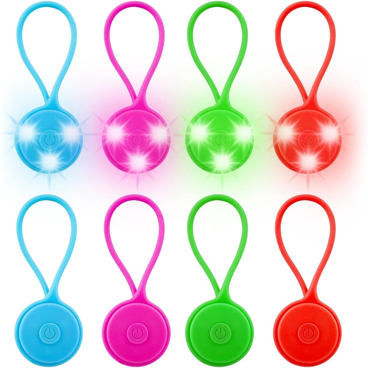 EXCITAT LED-flitsrugzak - LED-reflectoren - Veiligheidsreflectoren voor kinderen - Waterdichte veiligheidsreflectorhanger - Geschikt voor joggen, wandelen en hardlopen met een rugzak - Verpakking van 8