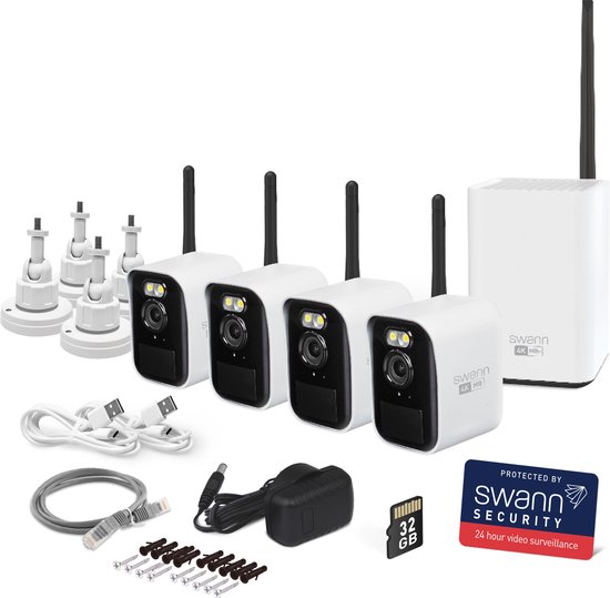 Swann MaxRanger4K™ Mini - Buitencamera's - 4 Pack met Hub - 4K Ultra HD resolutie - Nachtzicht in kleur - Tweeweg Audio - Geen Abonnementskosten - 64GB SD Card - 150 Meter Draadloos Bereik - Wi-Fi HaLow™ Technologie van Merkloos — afbeelding 2