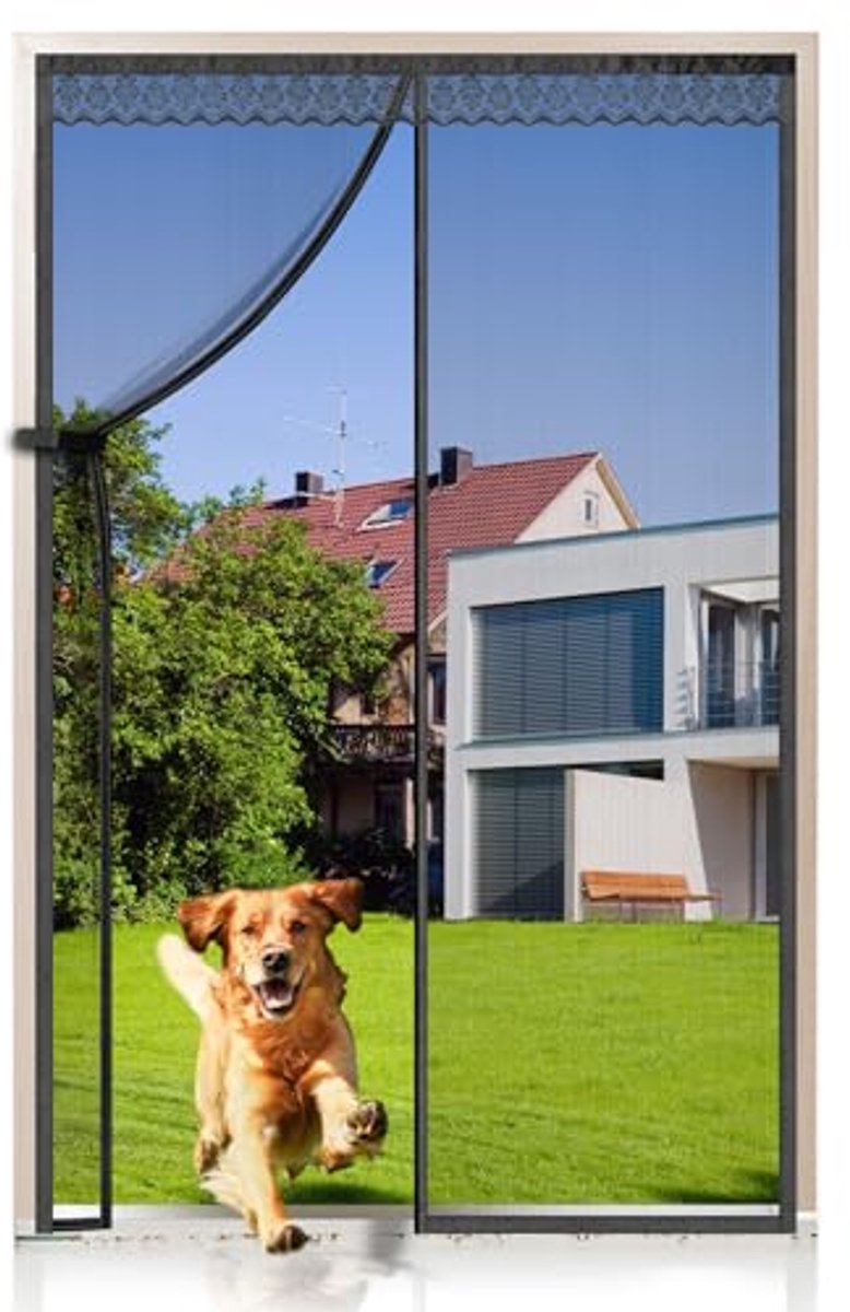 Magnetische Vliegengordijn 95 x 210 cm voor Deuren - Insectenbescherming voor Balkon-, Kelder- en Terrasdeuren