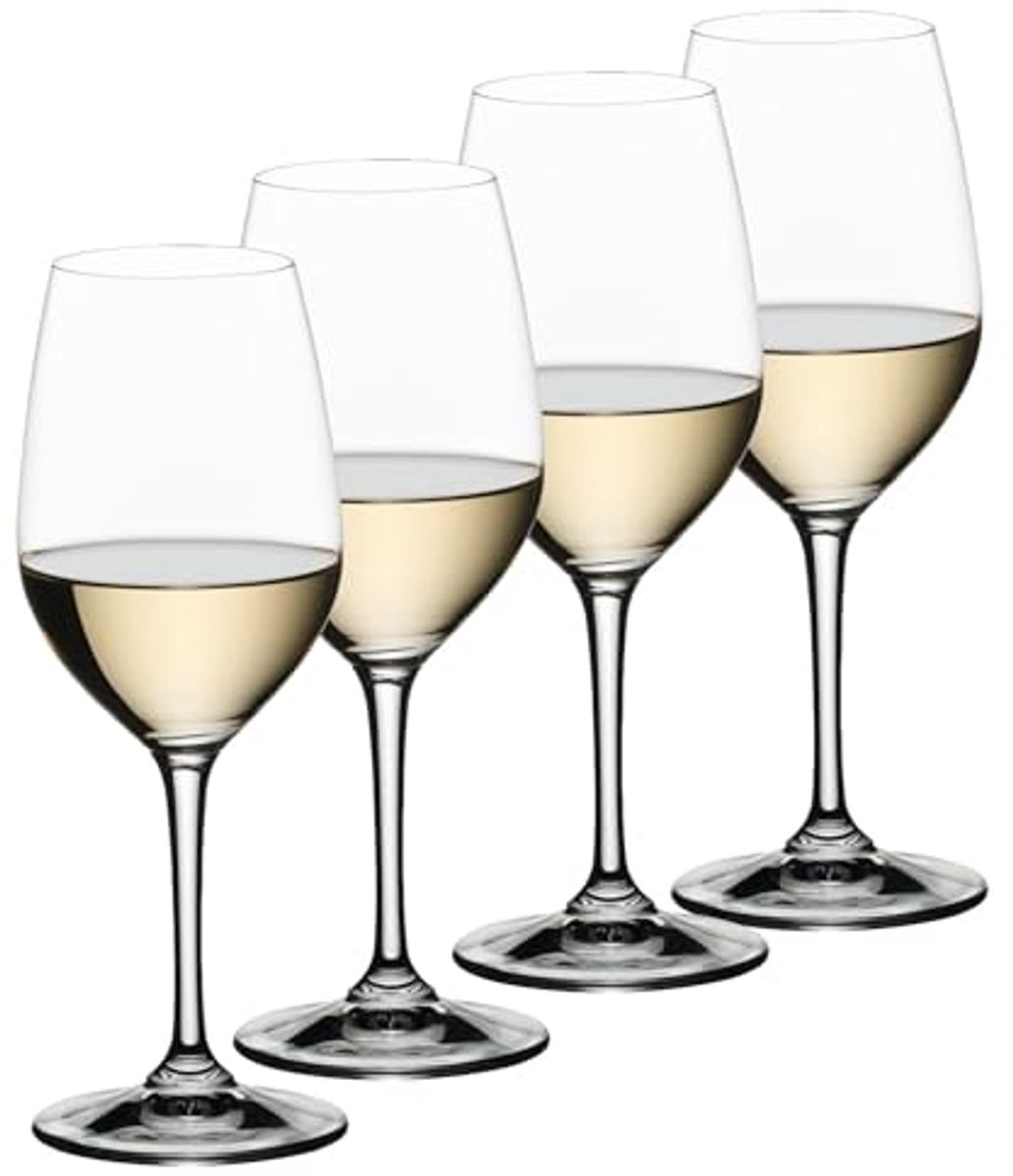 Witte Wijnglazen Set van 4 - Duurzaam en Vaatwasmachinebestendig Kristalhelder Glas