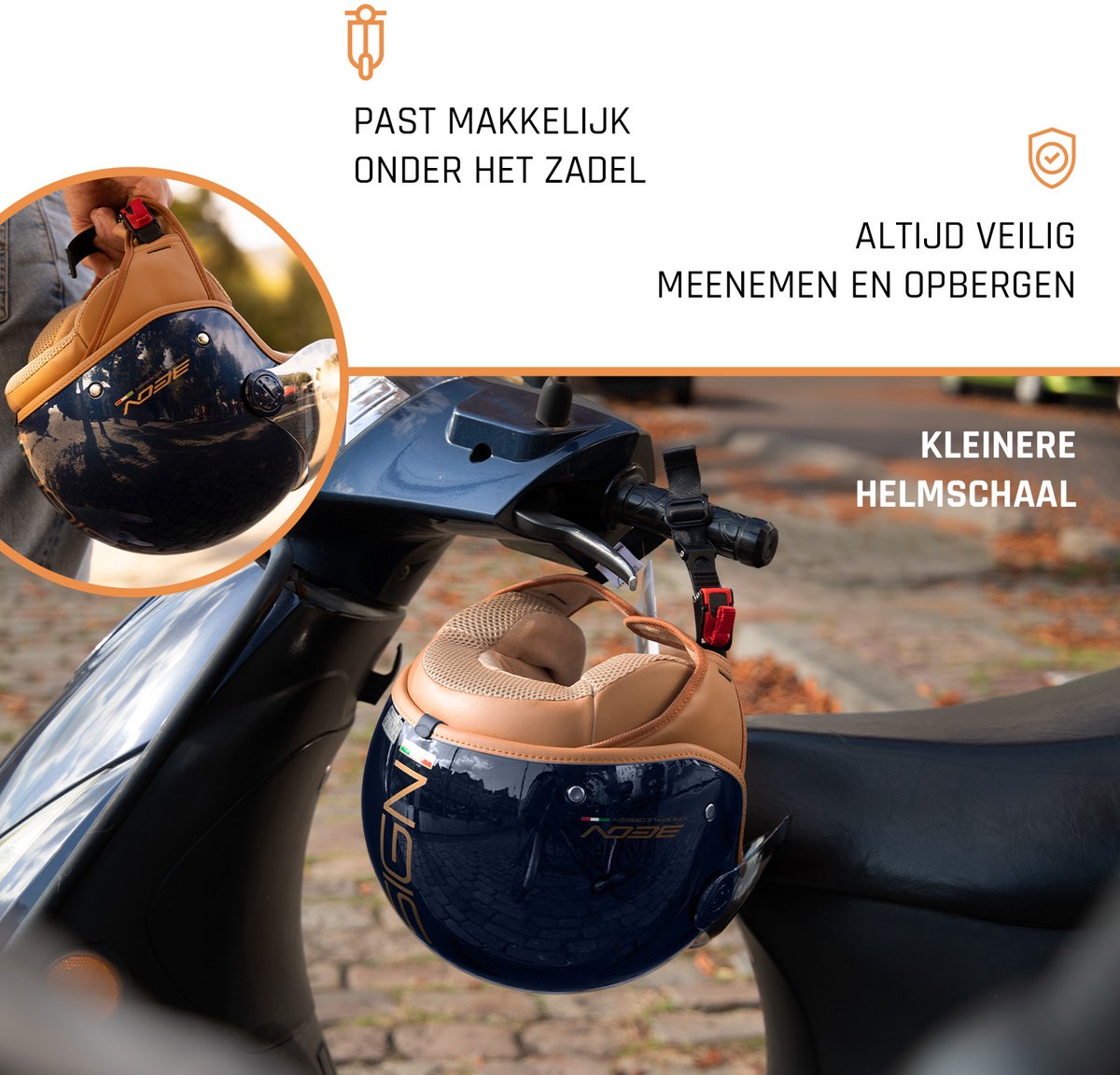 BEON Design Luxe Scooterhelm - M - Jethelm met Vizier - Motorhelm - Geschikt voor Vespa, Scooter, Brommer, Motor en Snorfiets - Metallic Blauw – foto 7
