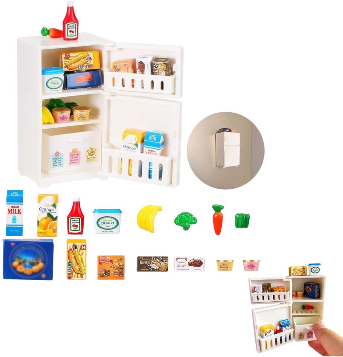 16 stuks - Model koelkastmagneten, mini koelkast miniatuur meubels voor keuken decoratie feest