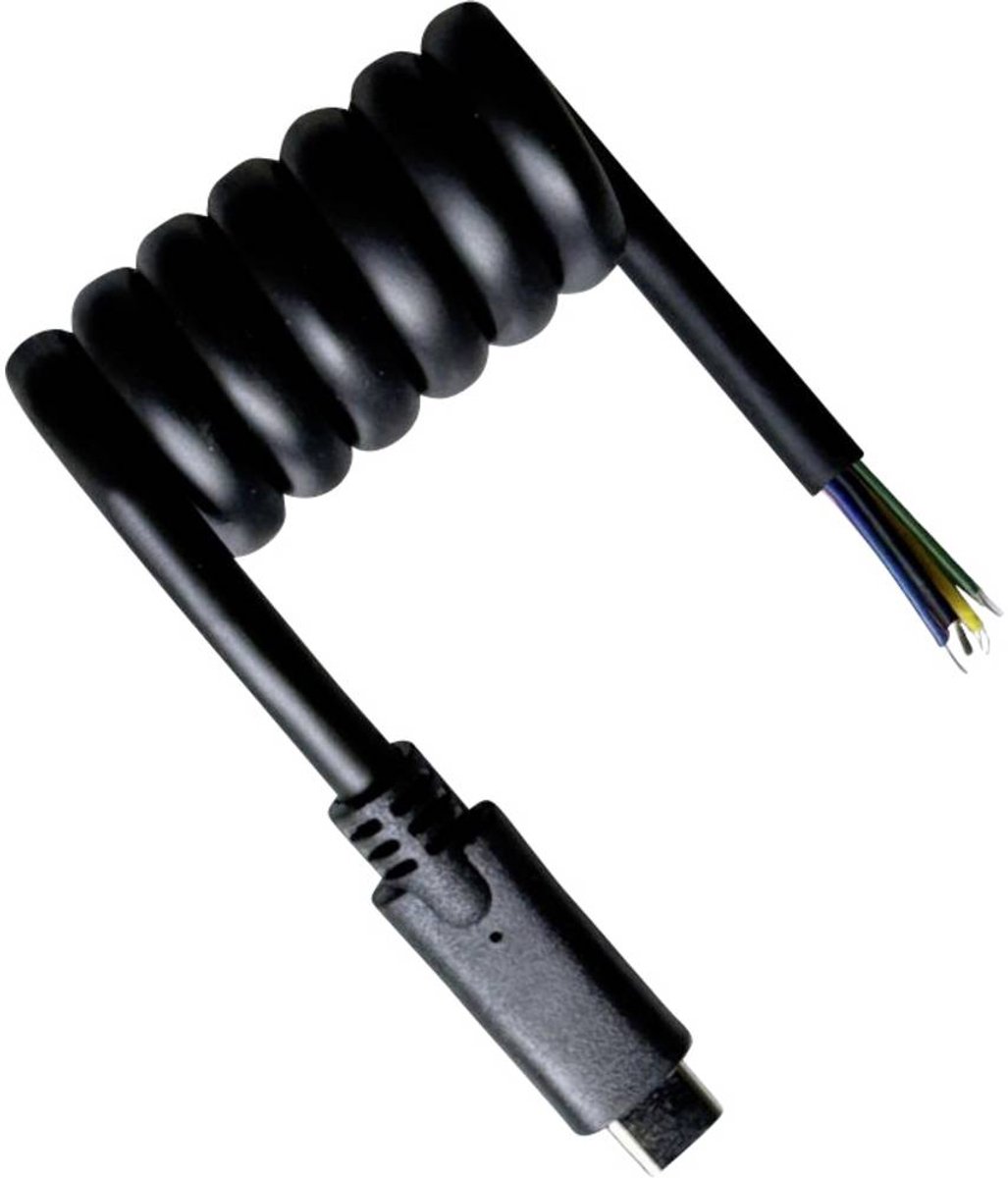 BKL Electronic USB-C-kabel Open kabeleinde, USB-C stekker 50 cm Zwart 10080174
