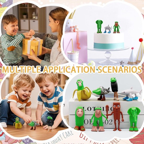 Dreaku Tung Tung Sahur 3D-figuur, Italiaans Brainrot BRR Patapim collectible figuur, virale 3D-geprinte dierenkunst voor fans, decoratie thuis en op het bureau