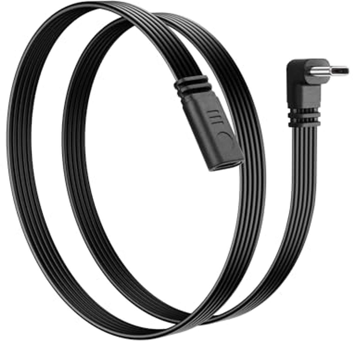 Image of 90° Hoek USB-C Verlengkabel - Platte Siliconen Datakabel voor Opladen en Gegevensoverdracht