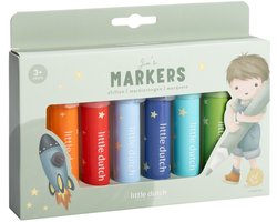 Little Dutch Viltstiften - Jim & Friends - 8 stuks - Dikke punten - Peuter en kleuter speelgoed - Knutselen - Speelgoed kinderen - Voor meisjes en…