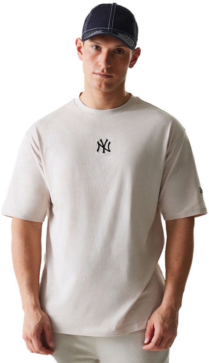 New Era Mlb Le Midi New York Yankees T-shirt Met Korte Mouwen S Man Beige