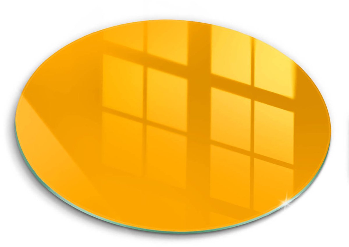 Wallfluent Glazen Snijplanken - Donkergeel Snijplanken Glas - 30fi cm - Donkergeel Snijplanken van Glas - Glazen Serveerplank - Design Glazen Snijplank Keuken - Antislip Glazen Serveerplank