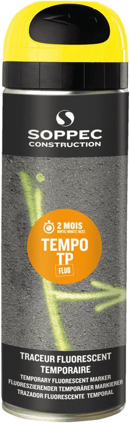 SOPPEC Tempo TP Tijdelijke Markeerspray Fluor Geel