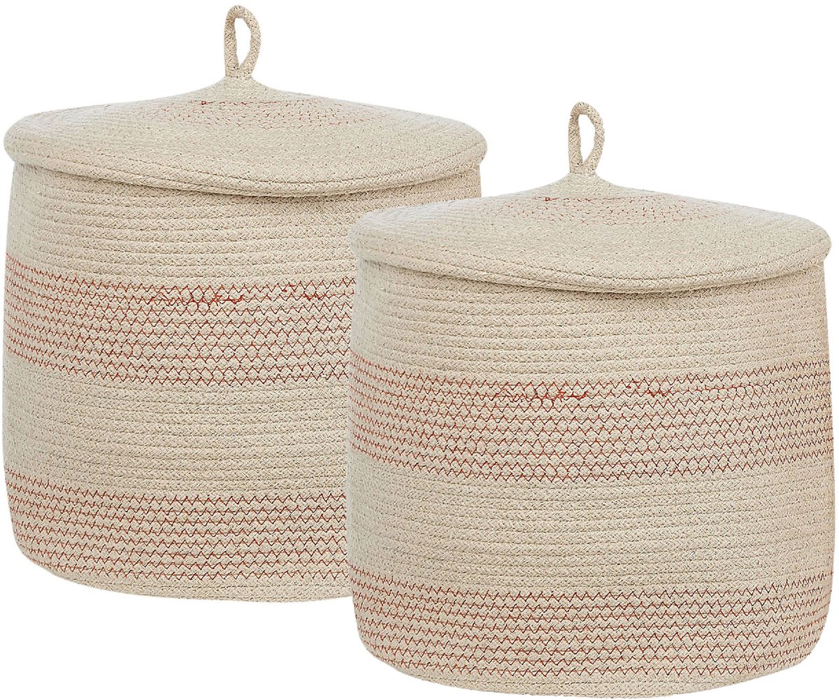 BELIANI SILOPI - Mand set van 2 - Lichtbeige - Katoen