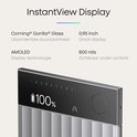 PLAUID notitieapparaat met een display dat 100% batterij aangeeft.