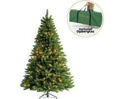 Ozocozy Kunstkerstboom - Kerstboom - 150 cm - Kunstkerstboom met LED-verlichting - Kerstboom met verlichting - 280 LED lampjes - 580 Takken - Kerst - Inclusief opbergtas