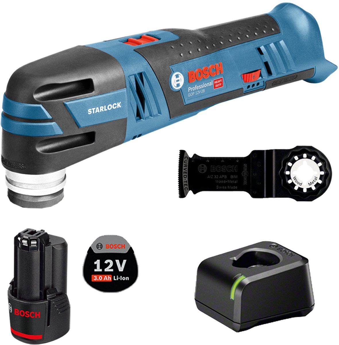Bosch Accu Multitool GOP 12V-28 / 1x 3,0 Ah Accu + Lader