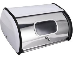 Allecto plus - Grote Capaciteit Brooddoos met Spiegelafwerking en Vensterontwerp voor Keuken - Gemakkelijk Schoon te Maken