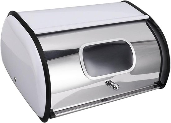 Allecto plus - Grote Capaciteit Brooddoos met Spiegelafwerking en Vensterontwerp voor Keuken - Gemakkelijk Schoon te Maken