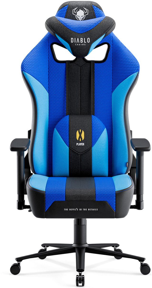 DIABLO CHAIRS - Gaming stoel X-Player 2.0 - Bureaustoel verstelbaar - Normale maat - Vorstzwart