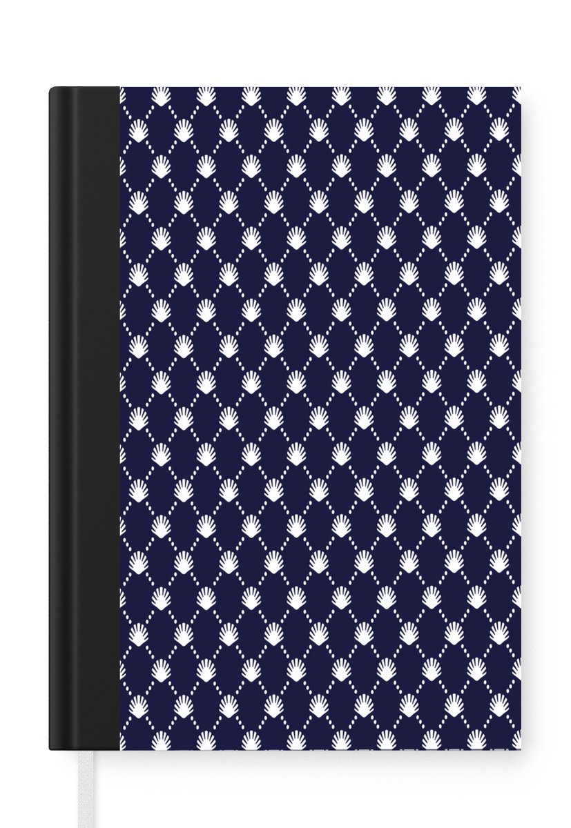 Notitieboek - Schrijfboek - Oceaan - Schelp - Blauw - Wit - Notitieboekje klein - A5 formaat - Schrijfblok