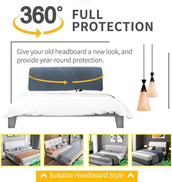 Bed Hoofdeinde Hoes Queen Size Donkergrijs Bed Cover Protector met Stretch Stofdicht Katoen Cover voor Twin/Full/King hoofdeinde (Color : Blue, Size : 150 cm (59 in Bed Hoofdeinde Hoes Queen Size Donkergrijs Bed Cover Protector met Stretch Stofdicht Katoen Cover voor Twin/Full/King hoofdeinde (Color : Blue, Size : 150 cm (59 in