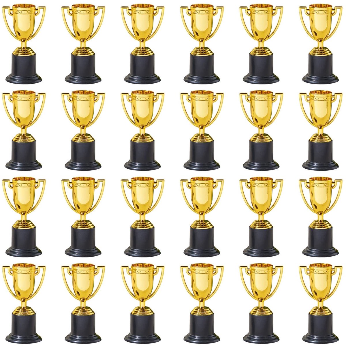 Mini TrofeeÃ«n - 10,2 cm - Verguld Kunststof - 24 Stuks - Awards voor Sport, School & Feesten
