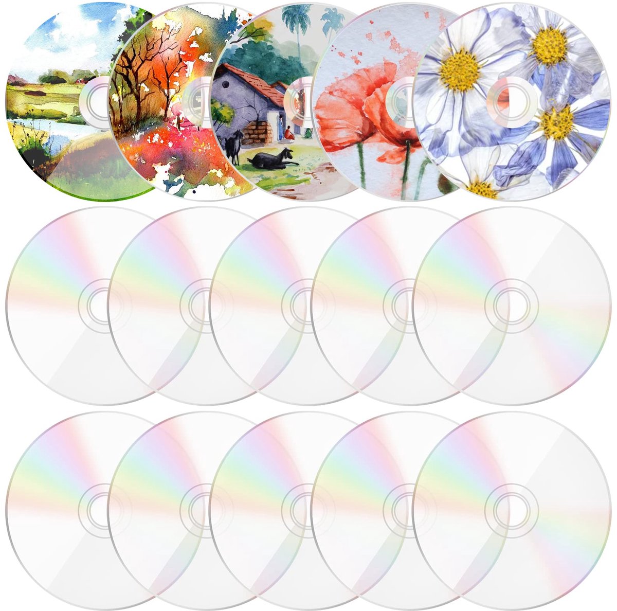 15 Stuks Transparante CD's - Doorzichtige Kunstschijven voor DIY Decoratie - 12 cm Diameter