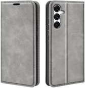 MobyDefend Hoesje - Geschikt voor Samsung Galaxy A17 / A18 - Luxe Wallet Bookcase (Magnetische Sluiting) - Grijs