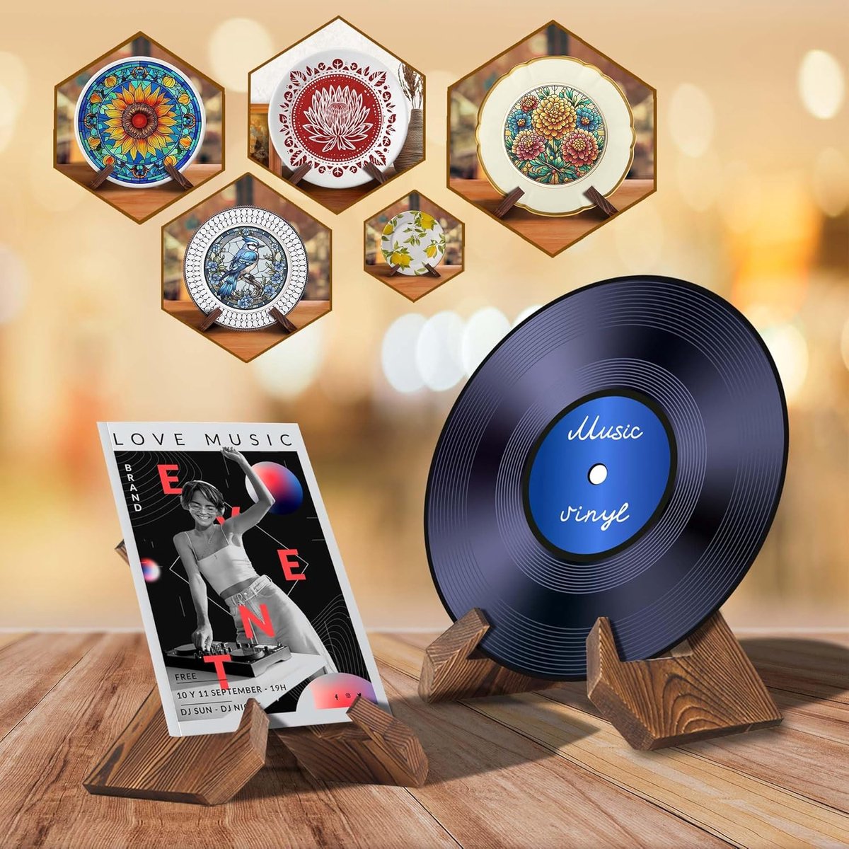 Bordenstandaard - Bordenhouder - Boekstandaard - Borden Display Standaard - 6.5 Inch - Bordenhanger - Bordenrek - Standaard - Houder - Steun - Rek - Hanger - Borden En Boeken - Kookboek - Voor Sierborden - Niet Gemakkelijk Vervormd - Duurzaam - Hout — cadeau in Cadeau-ideeën - foto 3