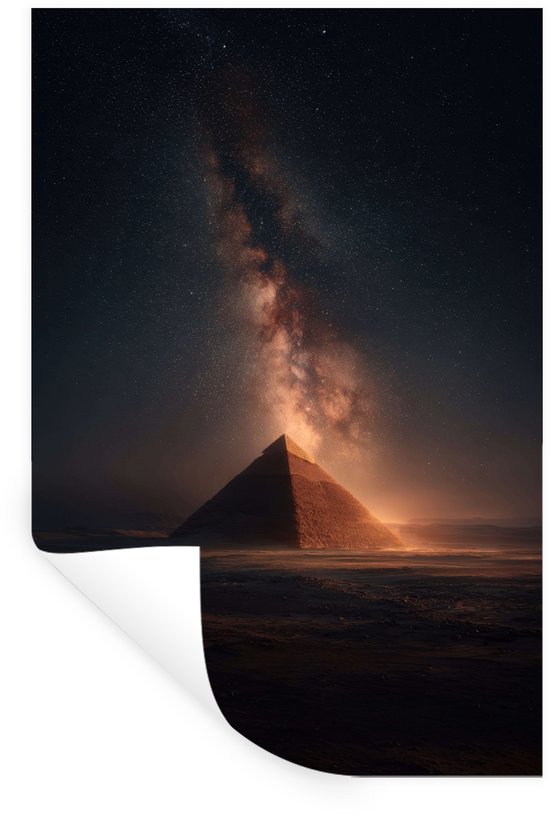 Muurstickers - Sticker Folie - Piramide - Woestijn - Licht - 40x60 cm - Plakfolie - Muurstickers Kinderkamer - Zelfklevend Behang - Zelfklevend behangpapier - Stickerfolie