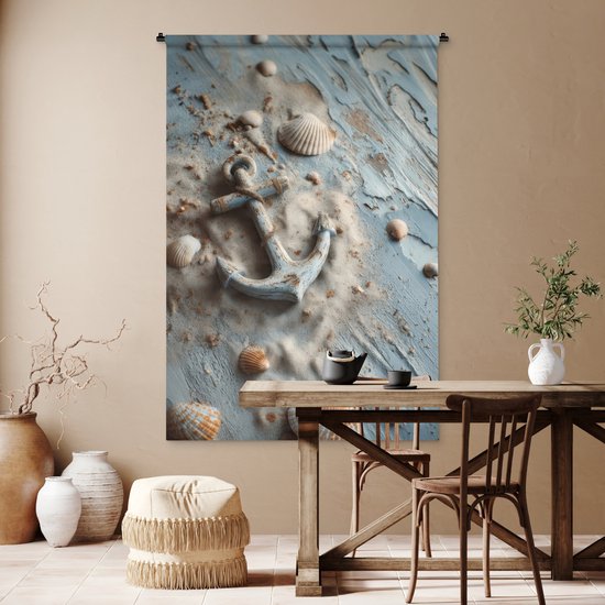 Tapisserie murale 120x180 cm - Anker - Bois - Coquillages - Sable - Tapisserie - Tapisseries