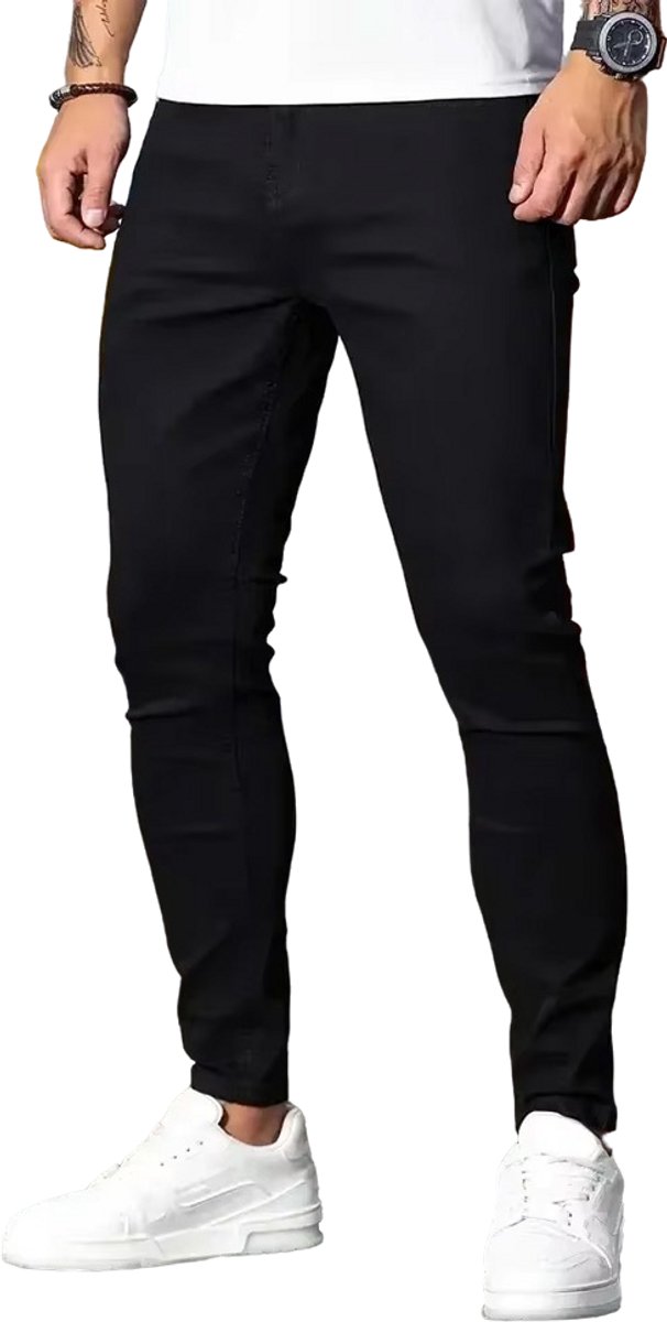 Extreme Stretch Heren Broek - Zwart - Spijkerbroek - Skinny Jeans - Slim Fit