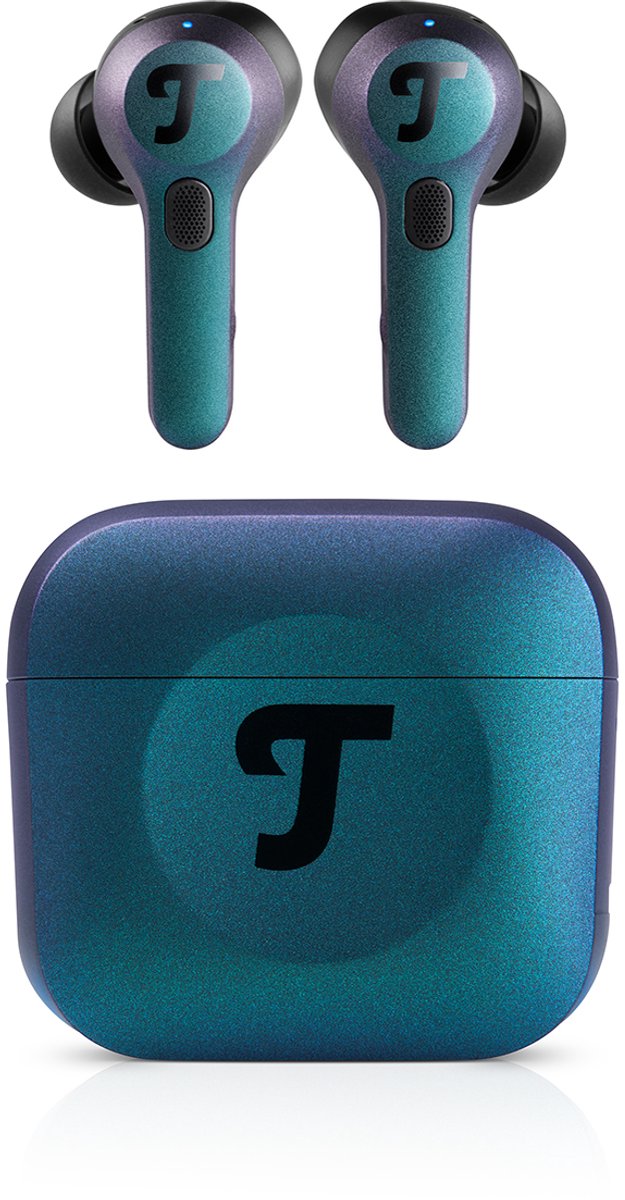 Teufel AIRY TWS PRO - True Wireless oortjes met noise cancelling, transparantiemodus, draadloos opladen, batterij tot 32 uur, IPX4 waterbestendig - Cosmic Teal