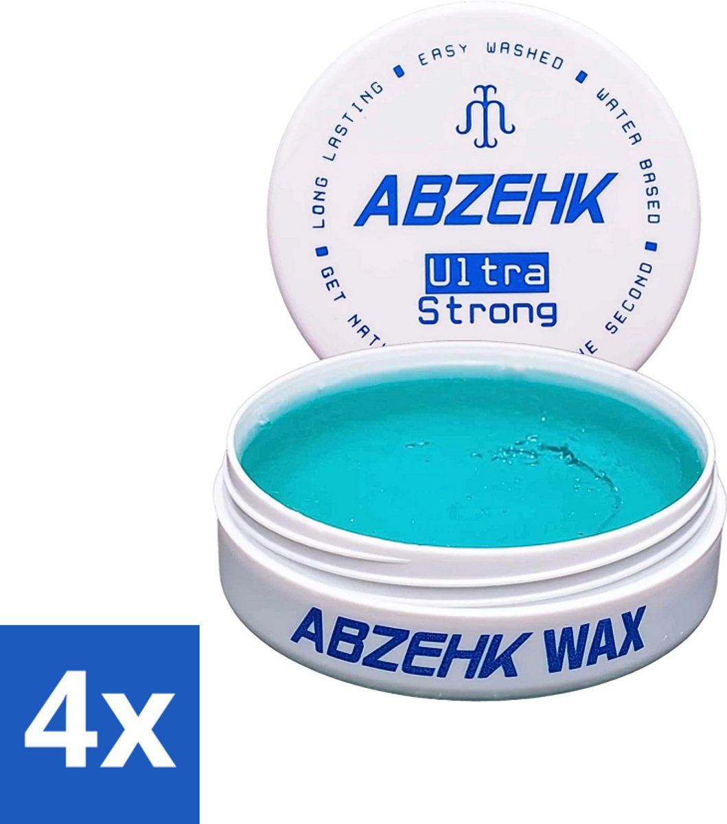 4 x Abzehk - Hair Wax - Blue Ultra Strong - Flexibele Hold & Fris Geparfumeerd - 150ml - Haartype - Haartype - Haartype - Haartype - Haartype