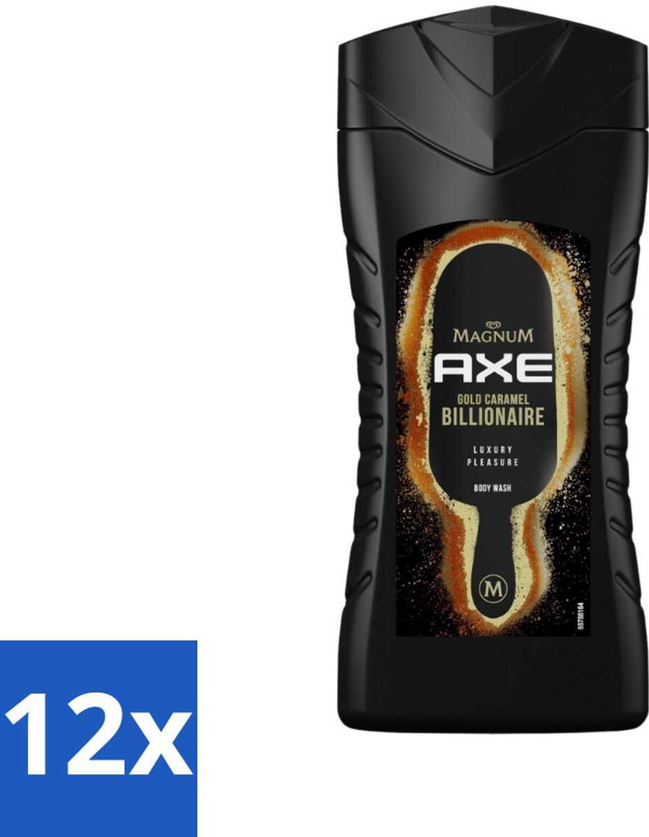 Axe X Magnum - Douchegel - Gold Caramel Billionaire - 250 ml - Voordeelverpakking - 12 stuks