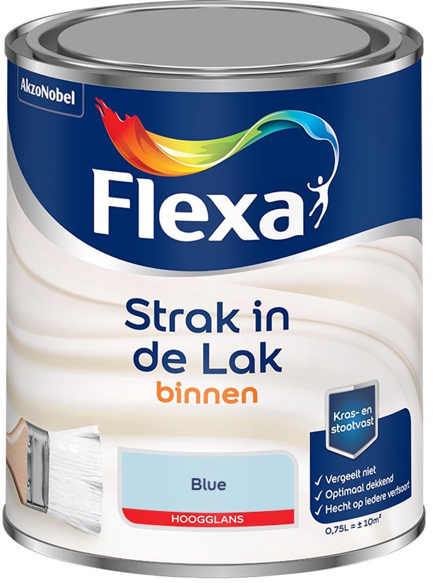Flexa - Strak in de Lak Binnenlak Hoogglans - Blue - Mengverf - 0.75 L