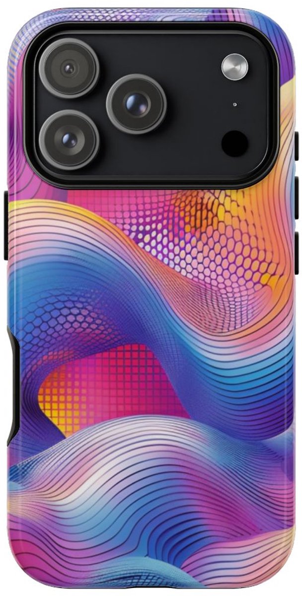 Kleurrijk Abstract Golvend Patroon – Telefoonhoesje Geschikt voor iPhone 17 Pro