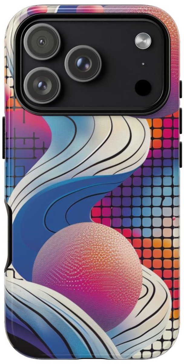 Kleurrijk Abstract Geometrisch Ontwerp – Telefoonhoesje Geschikt voor iPhone 17 Pro