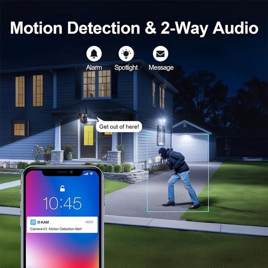 4G LTE Beveiligingscamera – Surveillance Camera – Buiten Camera – Draadloze Camera – Mobiele Beveiliging – 2 Stuks Met 32GB SD & SIM Kaart – 2K Kleurennachtzicht – 360° Draaibare Live View — afbeelding 2