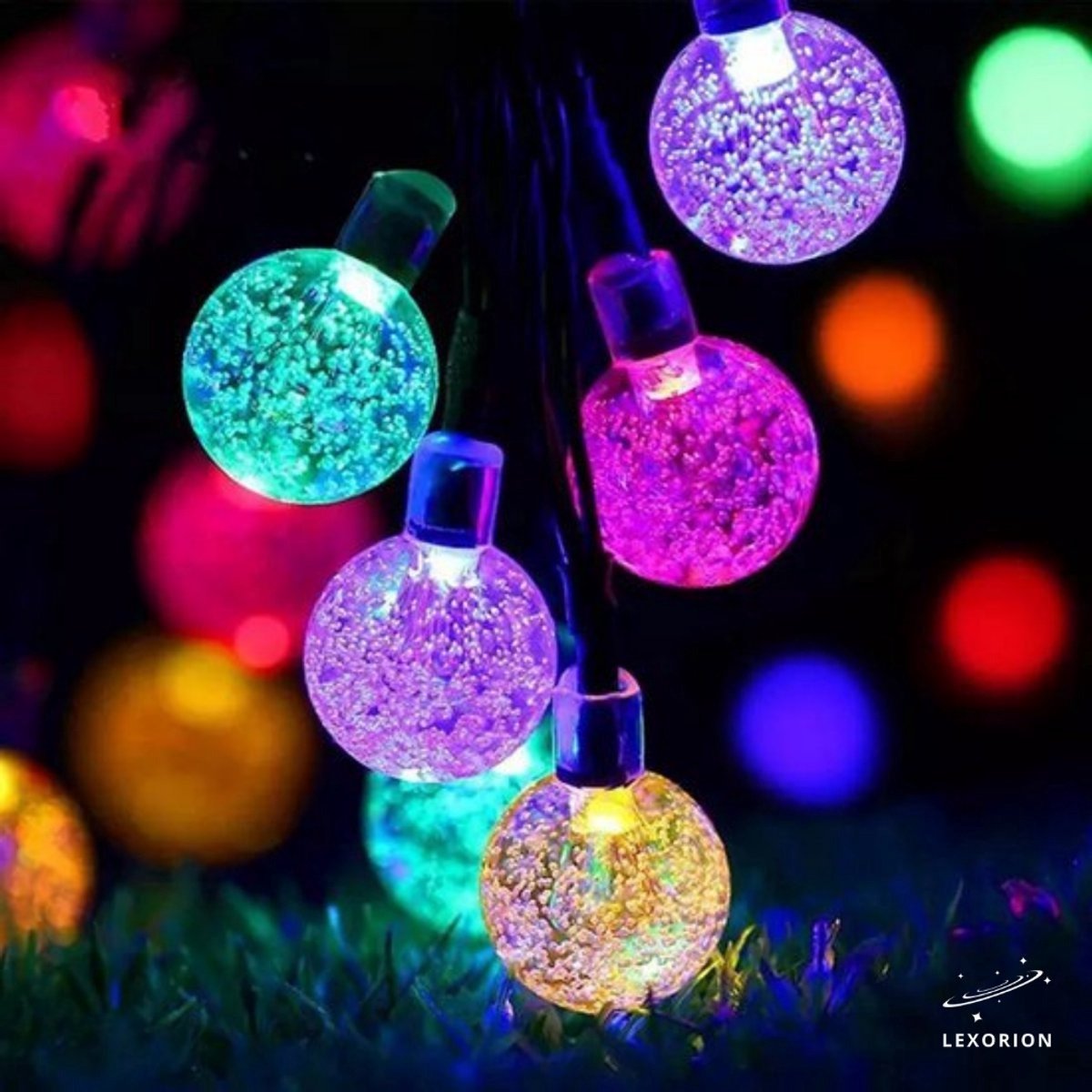 Lexorion Sfeer - Solar Lichtsnoer - Buitenverlichting - Solar Tuinverlichting - RGB - 40 LED - 8 meter - Buiten op Zonne Energie - Sfeerverlichting - IP65 Weerbestendig - Lichtslinger - LED Lampjes Slinger