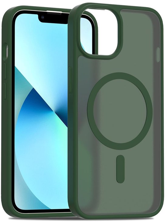Solidenz Hoesje - Geschikt voor iPhone 14 / 13 - FrostMag Backcover geschikt voor MagSafe - Groen