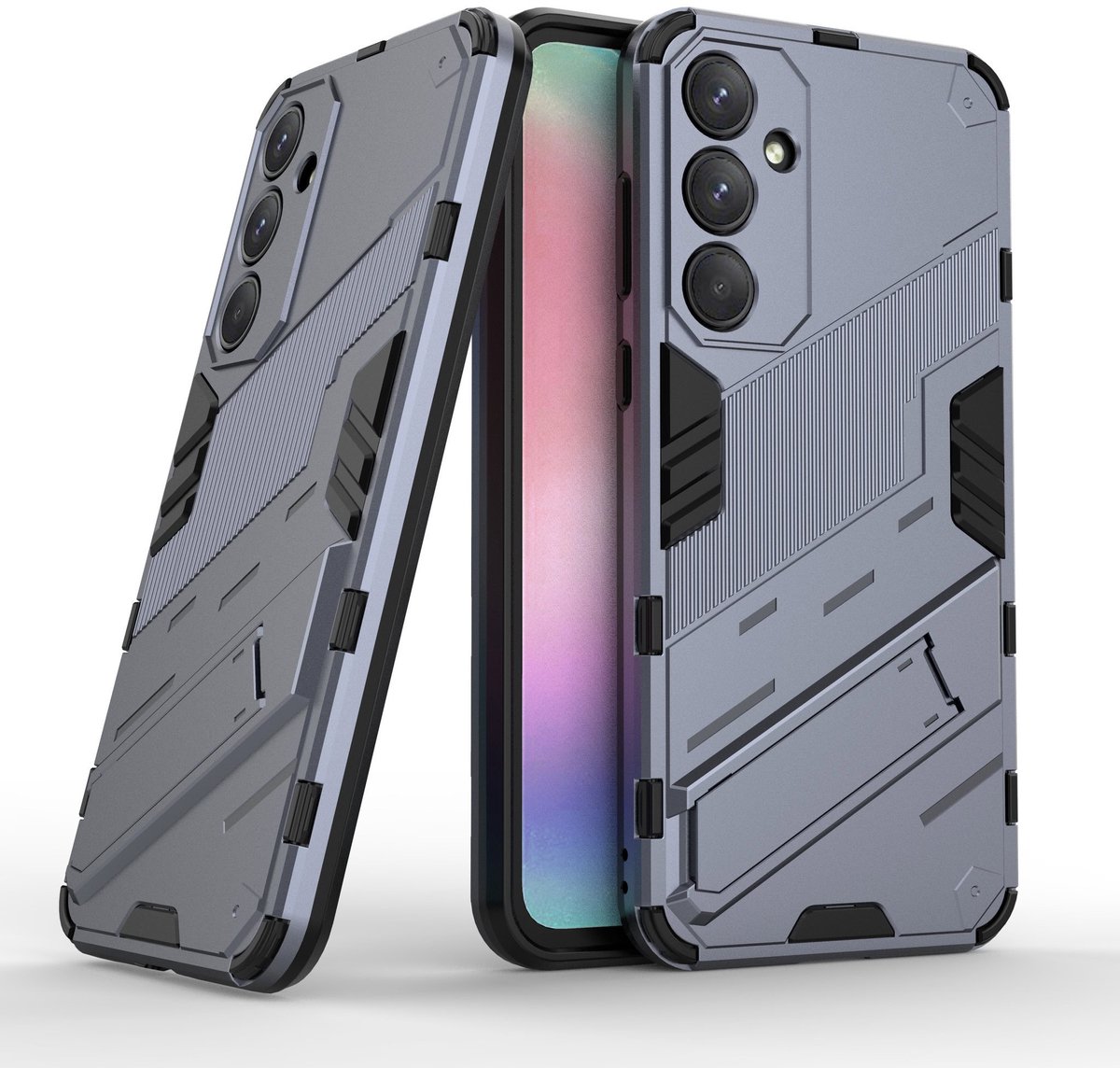 Solidenz StandGuard Xtreme geschikt voor Samsung Galaxy A35 hoesje - Grijs