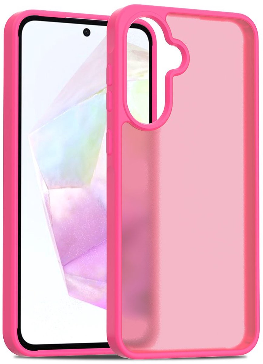 Solidenz Frosted Hoesje geschikt voor Samsung Galaxy A56 / A36 Hoesje - Fel roze