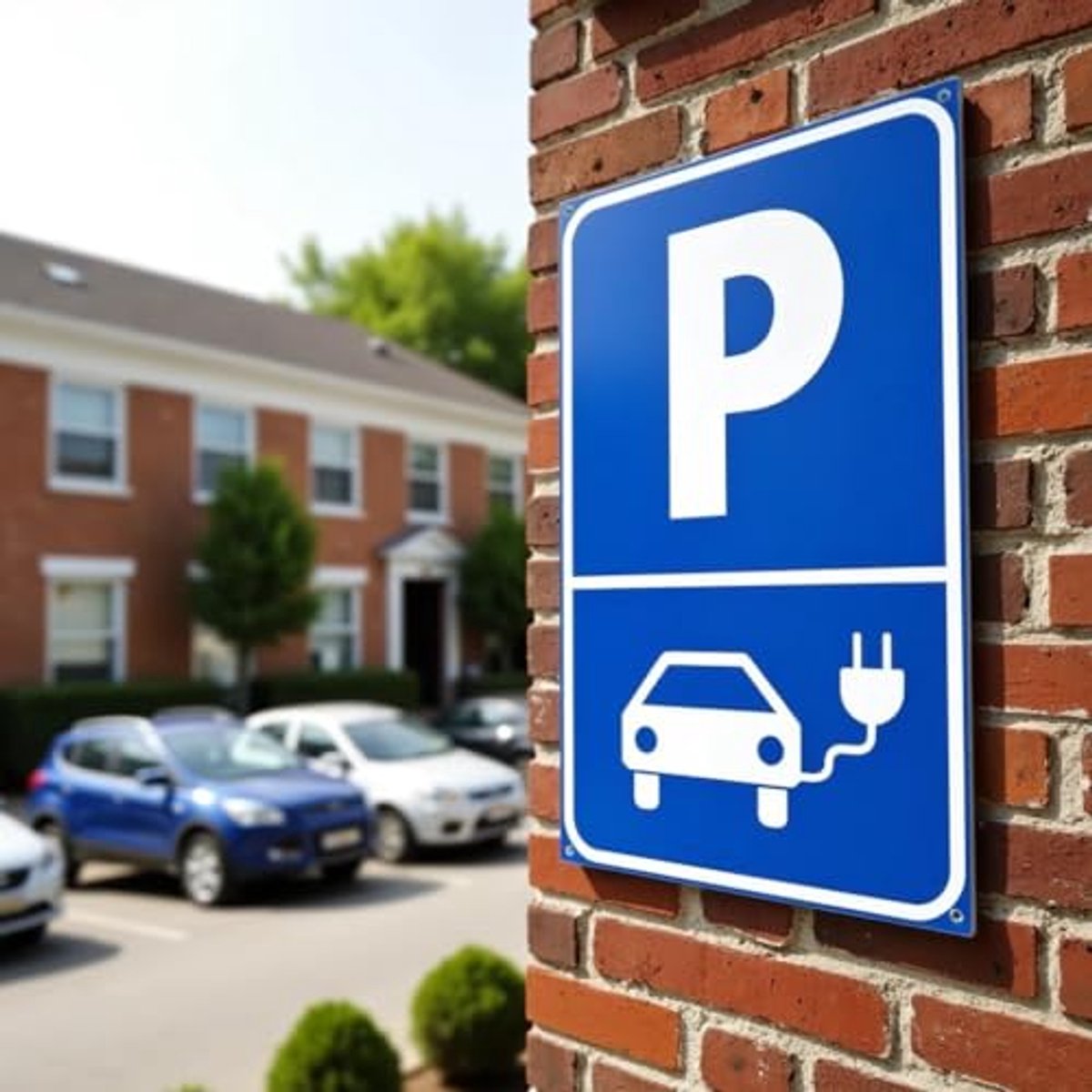 Parkeerplaats voor elektrische auto bord 20 x 30 cm met gaten